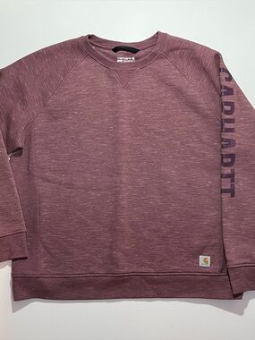 Women’s Carhartt Crewneck Sweatshirt, Relaxed Fit, Size XXL, Burgundy